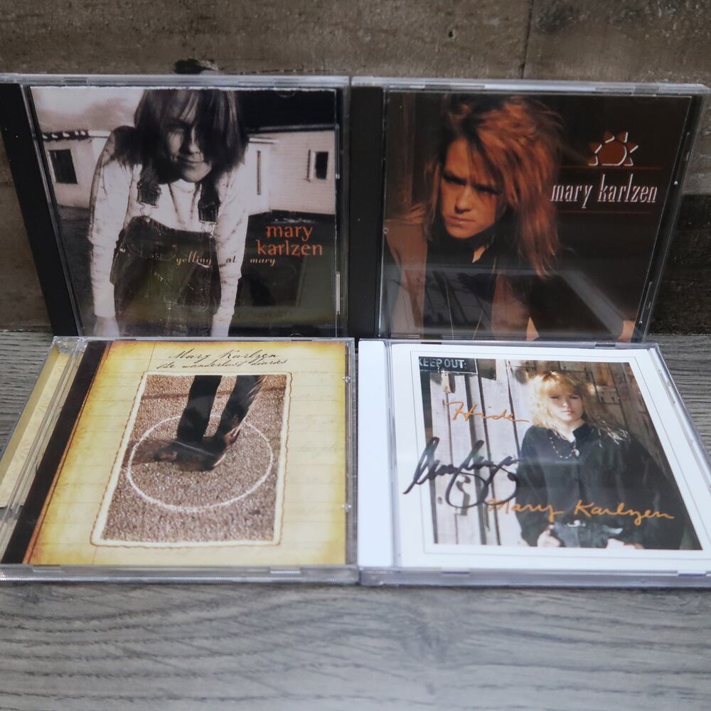 Mary Karlzen Lot of 4 CDs Signed Hide Yelling At Mary Wanderlust Diaries